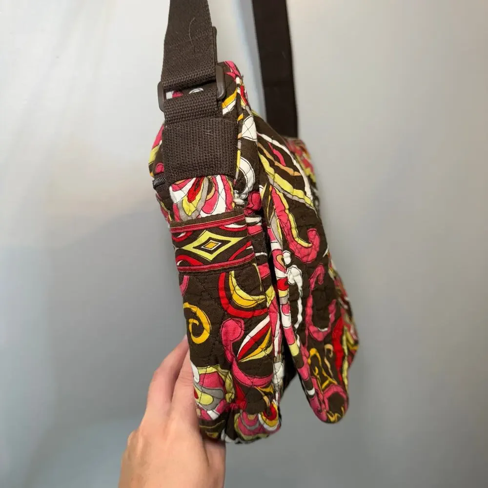 Vera Bradley Puccini Print Floral Laptop Crossbody Messenger Bag